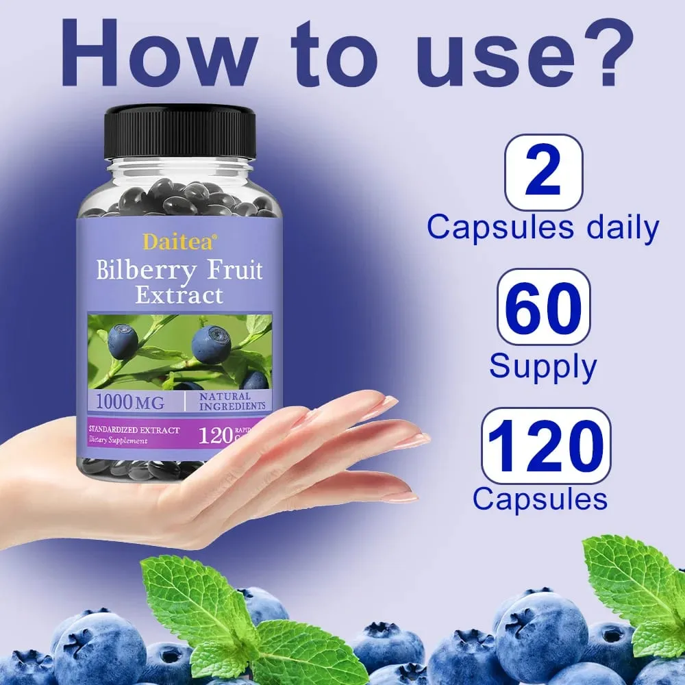 Bilberry Extract-Eye Health Supplement Supports Vision Brightens Eyes Nourishes Eyes Enhances Vision Health Dietary Supplement