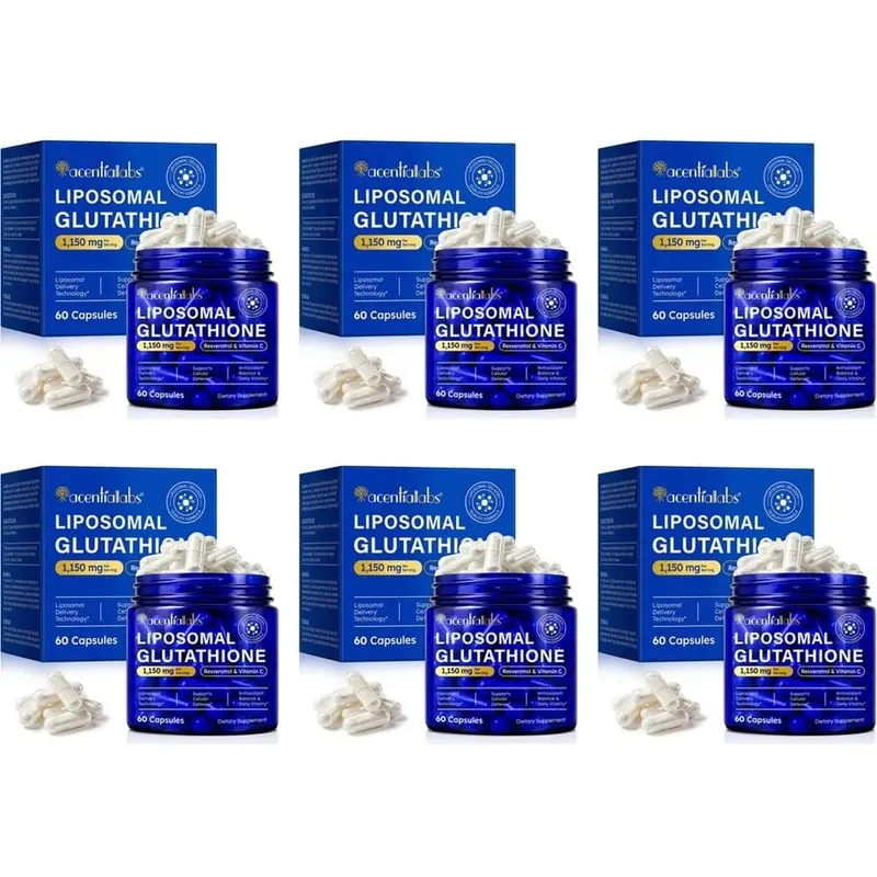 Liposomal glutathionkapsler med resveratrol vitamin C til antioxidantforsvar Immun- og cellestøtte 60 kapsler — image 12
