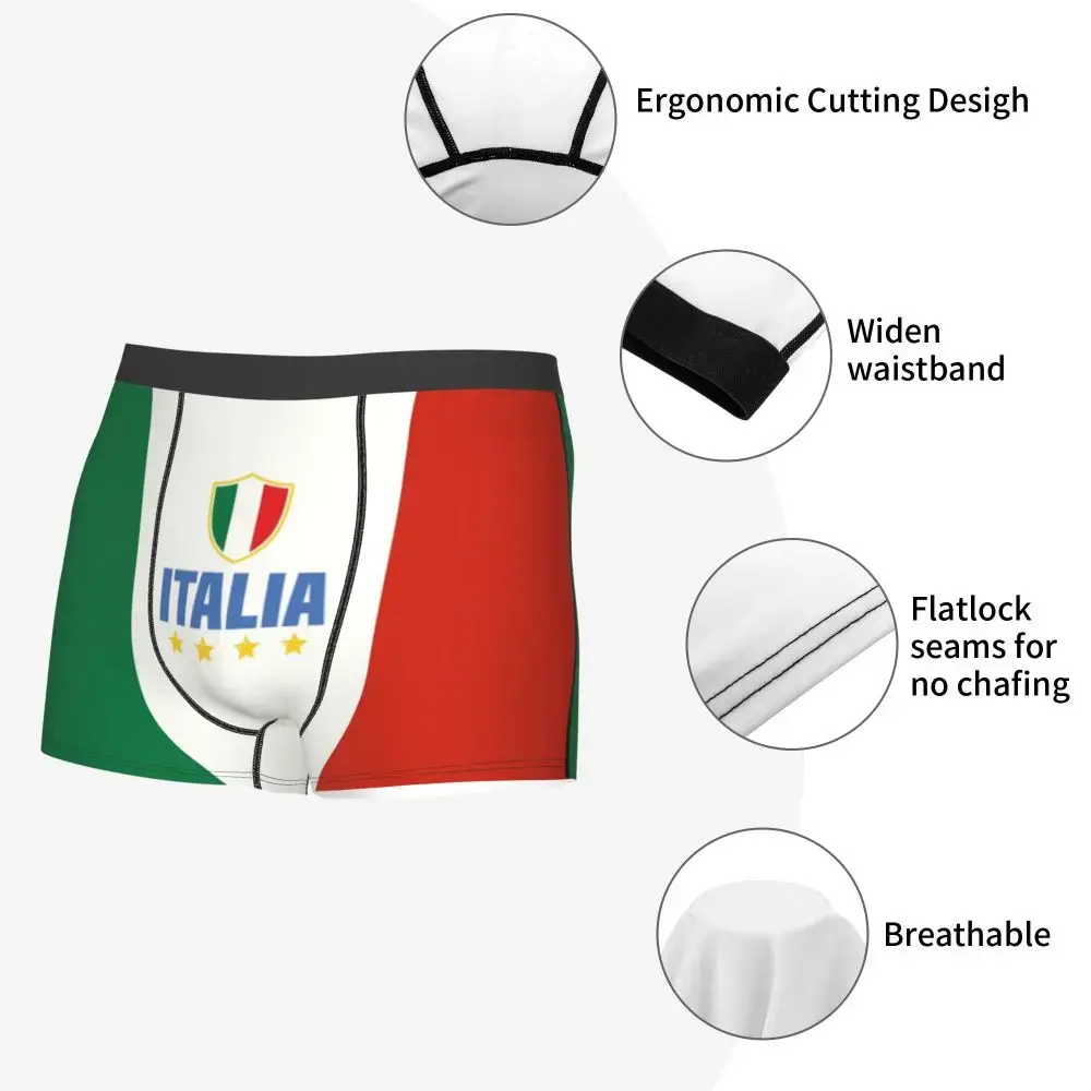 Flag Of Italy Underwear Men Sexy Print Customized Italian Patriotic Boxer Briefs Shorts Panties Soft Underpants — image 6