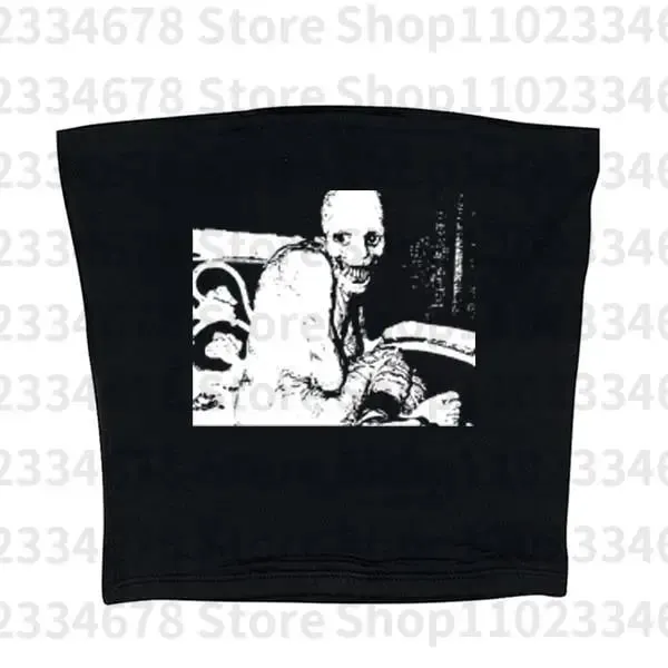 2000s Tops Gothic Emo Girls Camisole Tops Printing Grunge Crop Tops Y2k Clothes Vintage Punk Women's Corset Tank Top Baby Tees