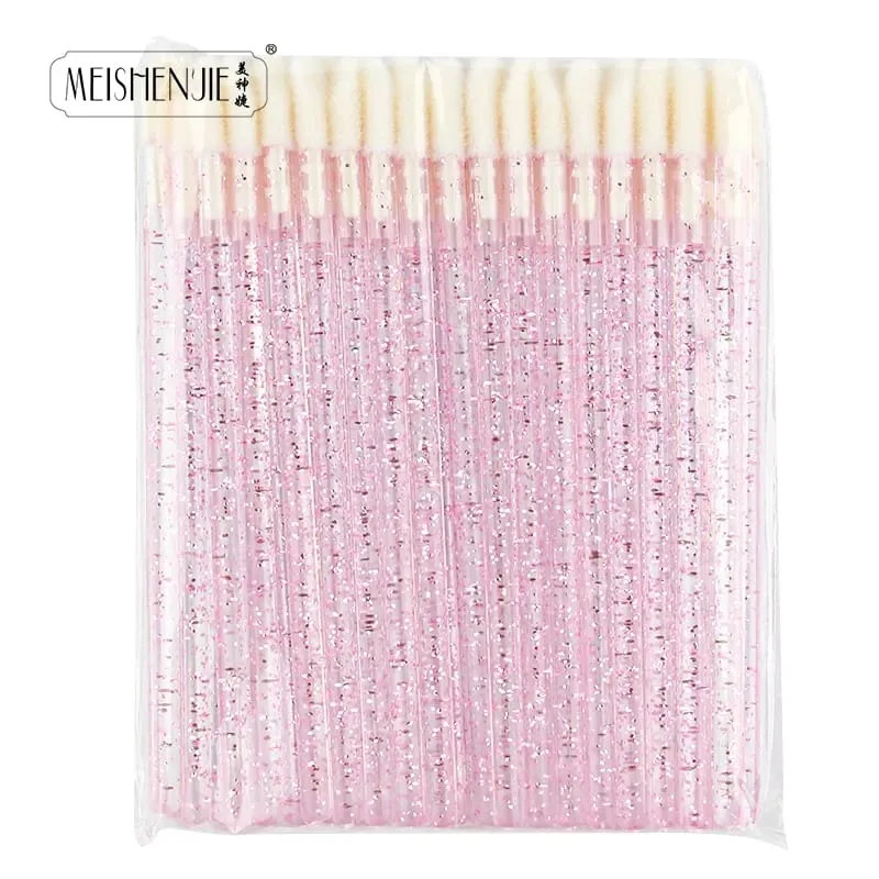 50 Pcs Lip Brush Crystal Eyelash Extension Brushes Mascara Applicator Lipstick Wands Set Women MakeUp Brushes Tools — image 4