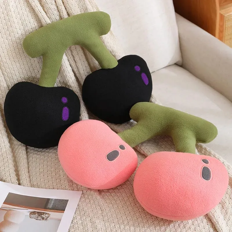 45cm Fruit Cherry Shaped Plush Pillow Soft Cute Pink Cherry Plushies Toy Hug Pillow Lovely Room Sofa Decoration — image 4