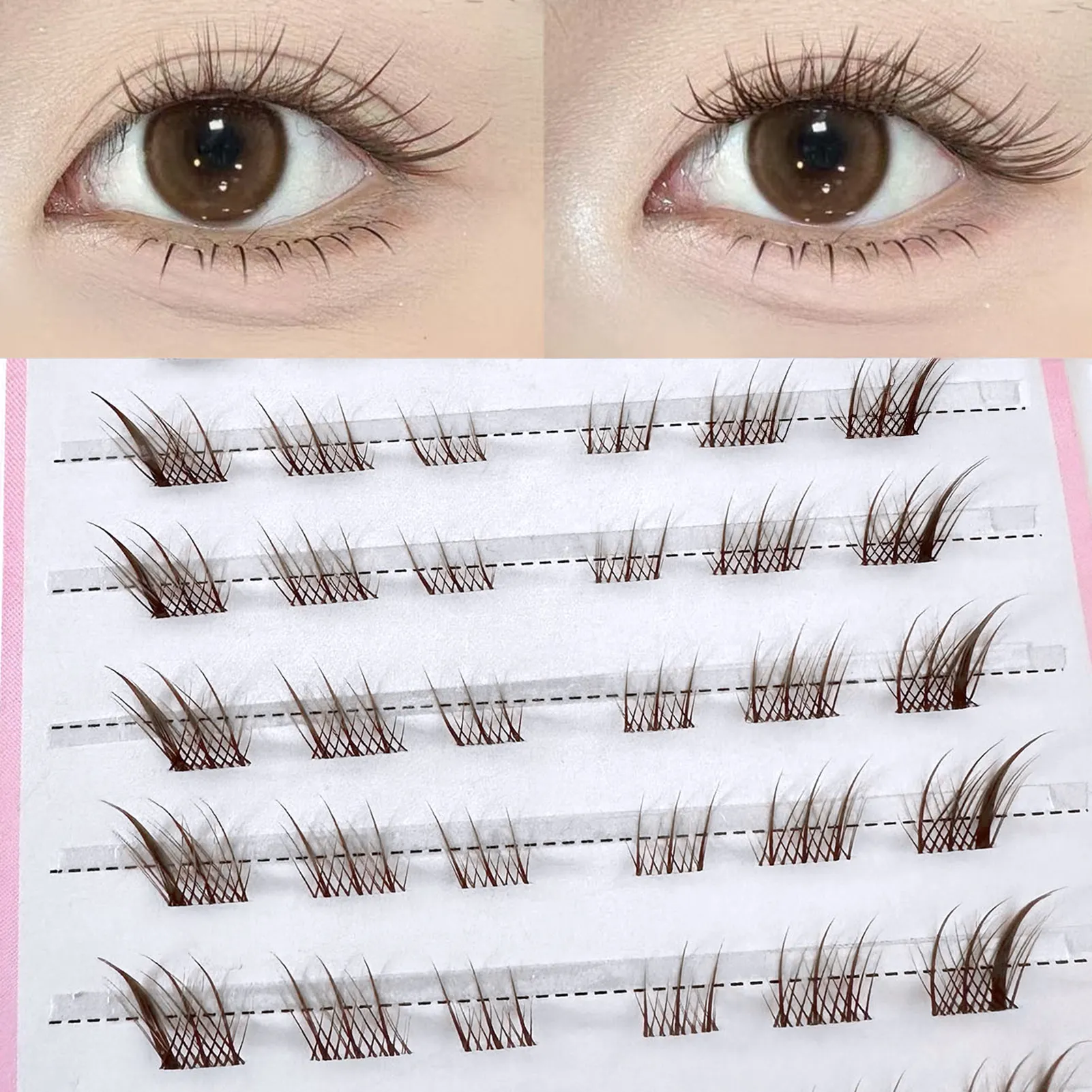 10rows Foxes Style Anime False Eyelashes Natural Curling 8-13mm Spiky Cluster Segmented Eyelash Extension Para sa Beauty Eye Makeup — image 5