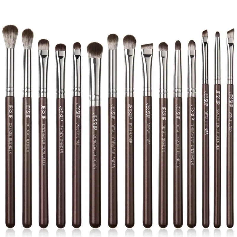 Jessup Makeup Brushes Set 15/25pcs Premium Synthetic Brown Make up Brushes Foundation Eyeshadow Concealer Blush Eyeliner T511