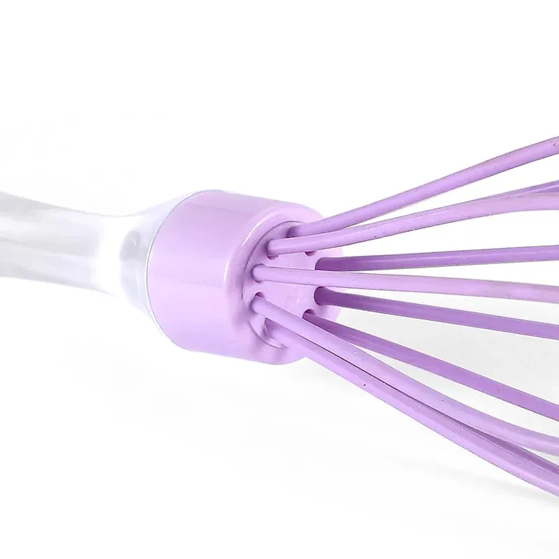 1pc 10-inch manual transparent handle silicone egg beater cake cream mixer egg baking gadget — image 5