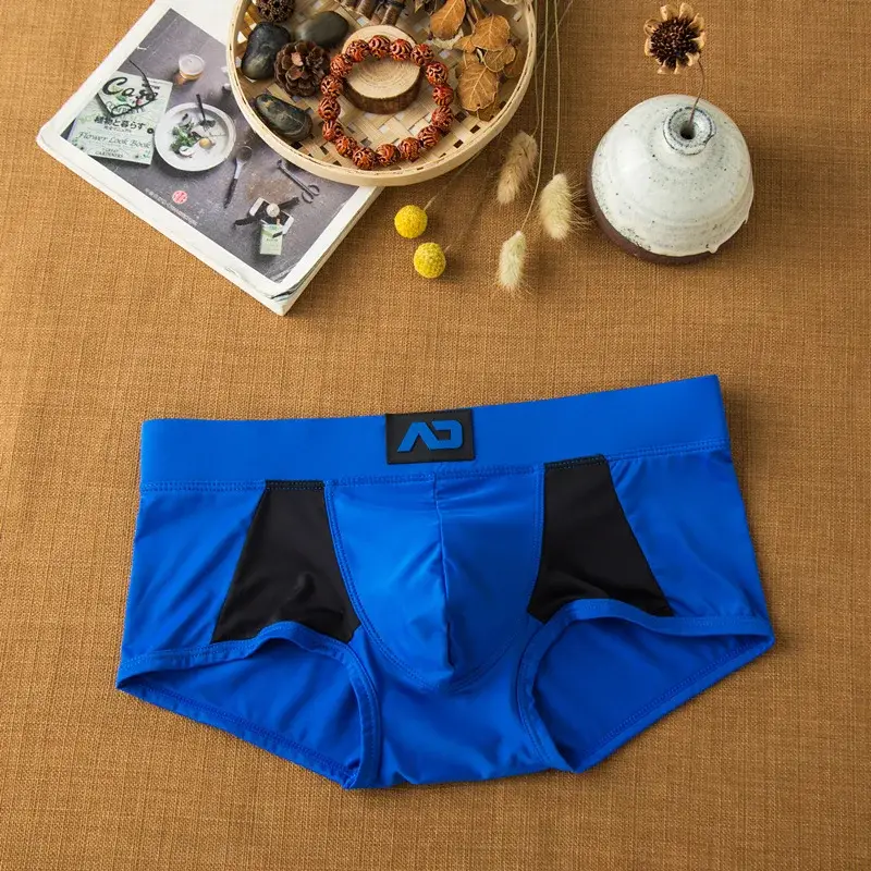 Men's flat-angle milk silk underwear comfortable and skin-friendly breathable silky smooth quick-drying low-rise boxers — image 7