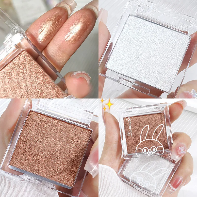 Matte Pure White Face Highlighter Palette Monochrome Pearly Jade Eyeshadow Highlighter Naturally Brightening Contouring Makeup