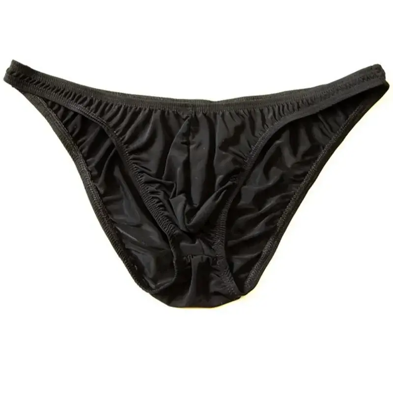 Men Pouch Panties Ice Silk Solid Color Briefs Sexy Seamless Underwear U Convex Male Underpants