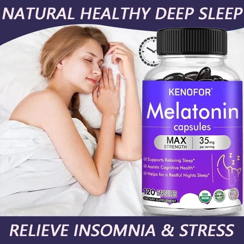 Kenofor Melatonin 35mg Maximum Strength Supplement 100% Non-Toxic Adult Sleep Supplement Deep Sleep Stress Relief — image 6