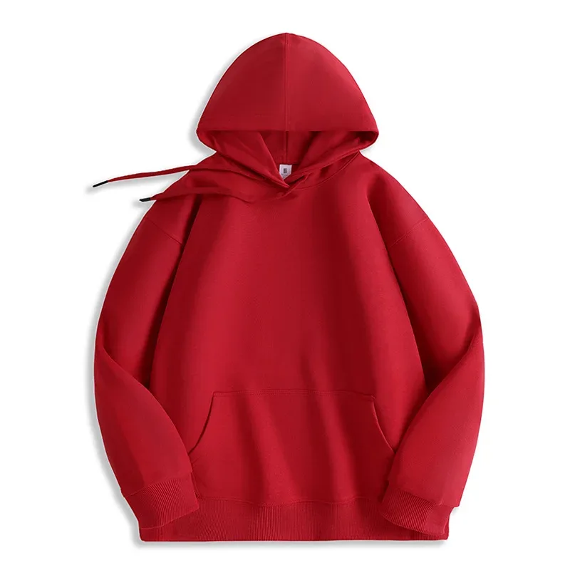 Customized Your Brand Logo DIY Design 600GSM Mens Hoodies High-quality Women Sweatshirt Solid Color Cotton Loose Streetwear — image 53