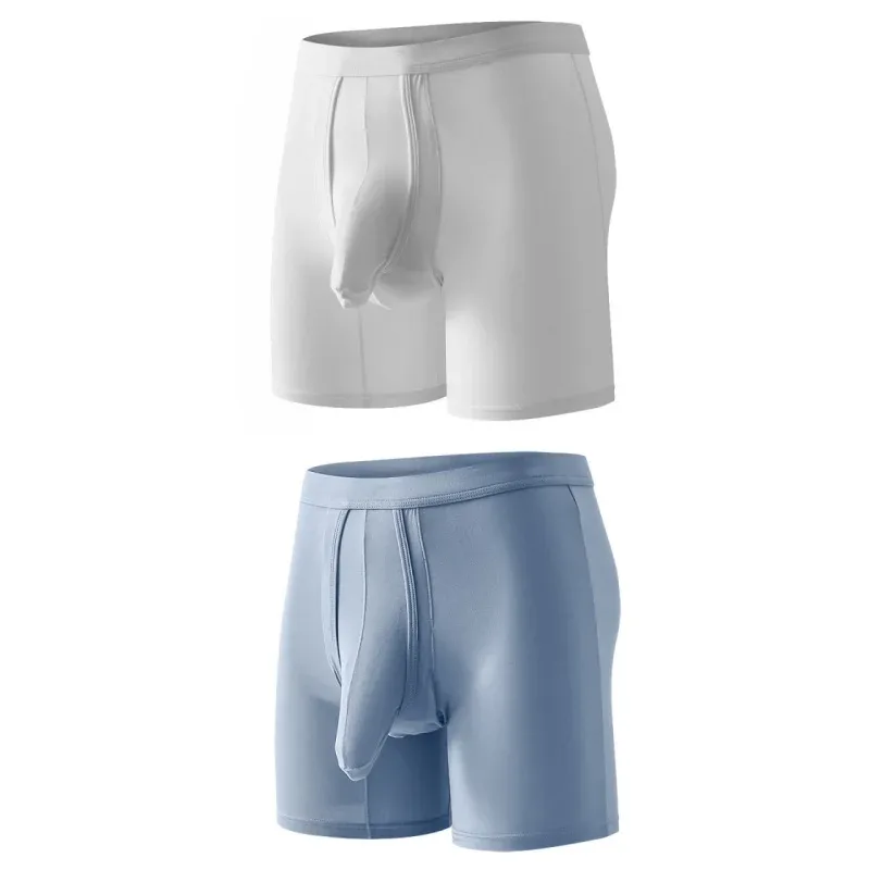 2PCS Mens Long Legs Underwear Separate Ball Pouch Breathable Comfort Sport Seamless Boxer Trunks Shorts Calzoncillo Hombre — image 23