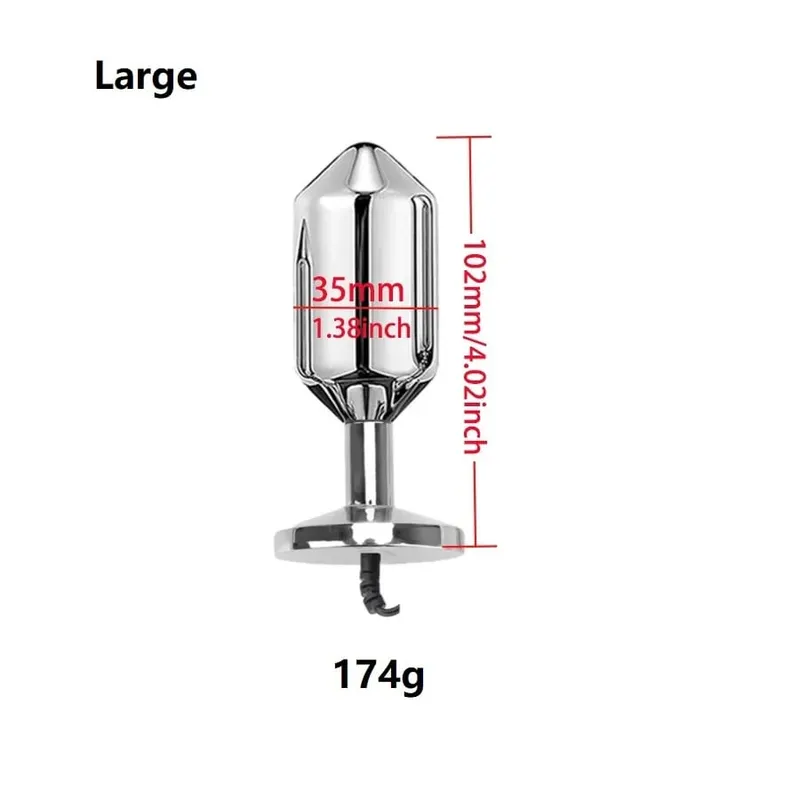 Bi-polar Electro Shock Anal Butt Plug Set Small Medium Large Metal Anal Beads Electric Shock Stimulation Sex Toy — image 9