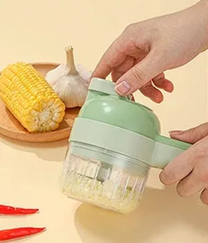 4 In 1 Vegetable Cutter Multifunctional Handheld Electric Wireless Chop Garlic Mash Minced Slice Onion Cutting Cooking Gadget — image 8