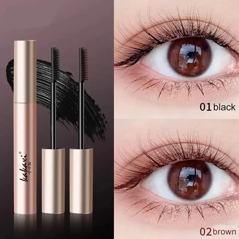 EyeLashes Mascara Waterproof Silk Fiber Mascara Black Long Curling Eyelash Extensions Non-clumping Eyes Makeup Cosmetics — image 4