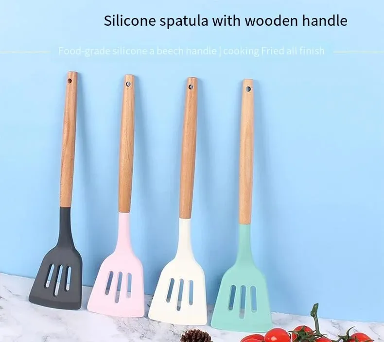 Silicone Turners Gadgets Spatula Egg Fish Frying Pan Scoop Fried Shovel Slotted Turners Kitchen Tools Cooking Utensils Kitchen a — image 7