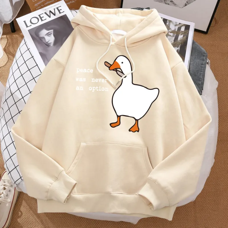 Peace Was Never An Option Printed Hoosie Men Street Oversize Autumn Hooded Hipster Soft Hoodies Hip Hop Warm Sportswears — image 11