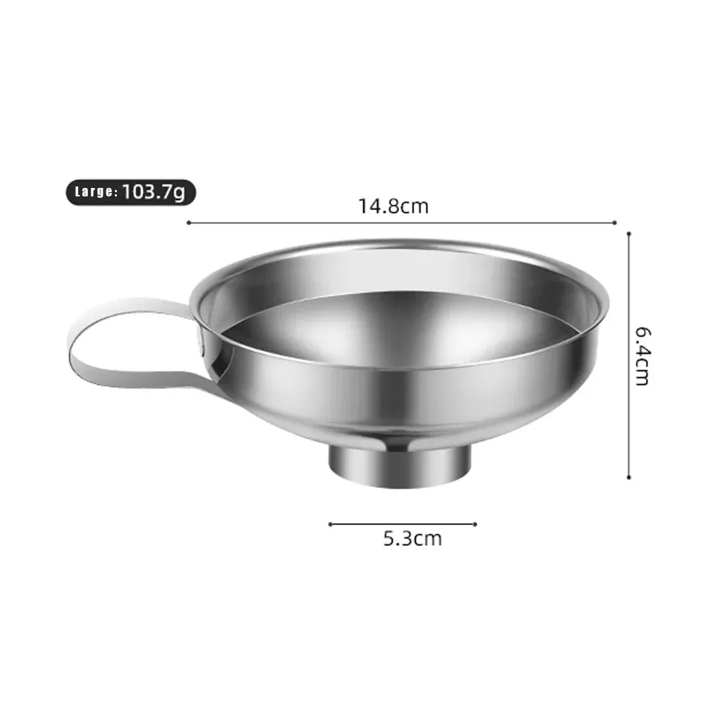 Premium Stainless Steel Kitchen Funnel Large Wide Mouth Design for Canning Jam Oil Liquid Pouring Household Use — image 8