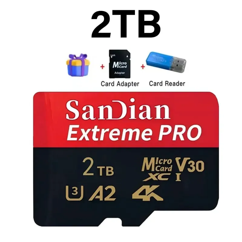 Sınıf 10 U3 V30 Su Geçirmez Bellek SD Kartları USB Adaptörü ile 128 GB 512 GB Telefon Dizüstü Kamera için Yüksek Hızlı Mikro TF/SD Kart — image 11