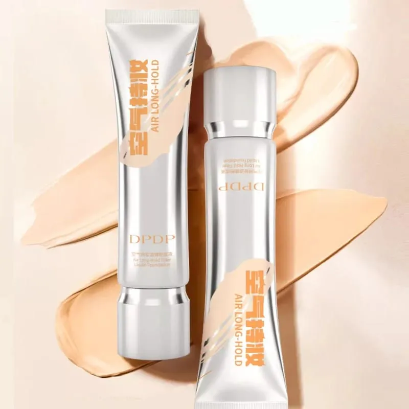 30ml DPDP Long-wear Liquid Foundation + F4 Dual-ended Foundation Makeup Brush Set Long Lasting Coverage Base Cosmetic Applicator