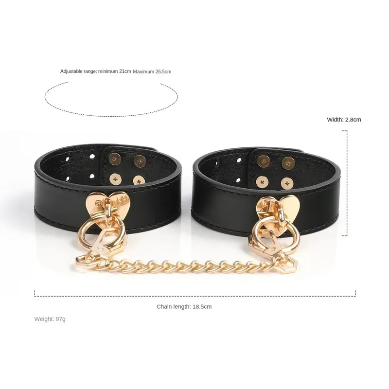 Slave Rollespilssæt Læderhåndjern Ankelmanchetter Ball Gag Mask Piskekrave Snor Sexlegetøj til kvinder Par BDSM Bondage Kit — image 11
