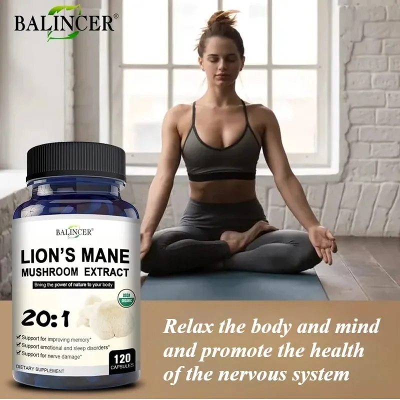 Lion's Mane - Nootropic Brain Memory & Boosts Immune System & Stress Relief Mood and Sleep Health Fights Stress Non-GMO — image 5