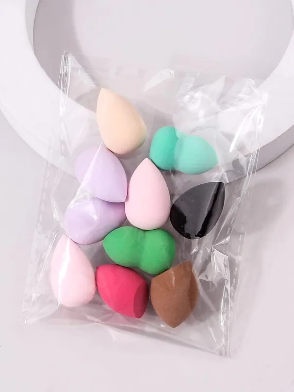 10/25/50/100-Pack Random Color & Shape Makeup Sponges Latex-Free Blending Tools for Liquid/Cream/Powder