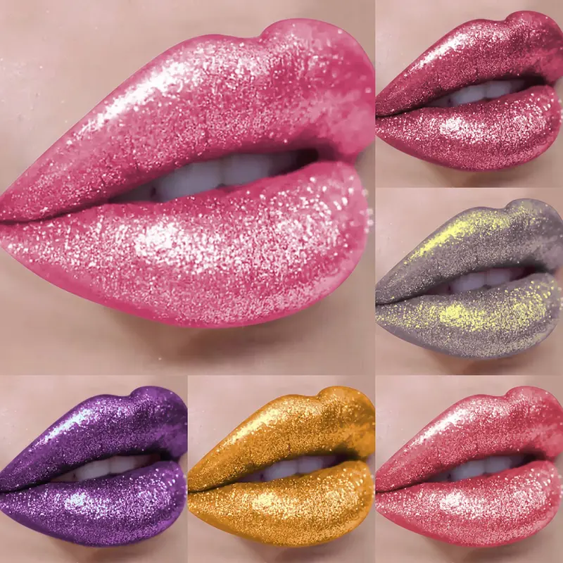18 Colors Diamonds Glitter Lip Gloss Long Lasting Waterproof Liquid Lipstick Pearl Shining Lip Color Sparking Lip Makeup Women — image 2