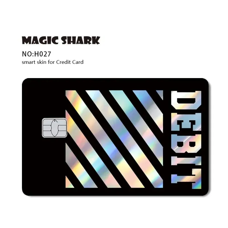 Magic Shark Skull Panda Hunter Broke Blue Eyes Dragon Laser Holographic Sticker Cover Film Skin for Credit Bank Debit Card — image 13