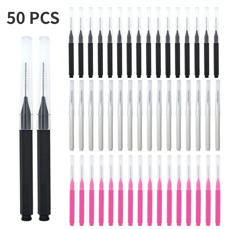 5/10/50PCS Mini Eyebrow Brush Brow Perm Brush Disposable Brow Lifting Brushes Bendable Micro Eyelash Brush Applicators Tools — image 11