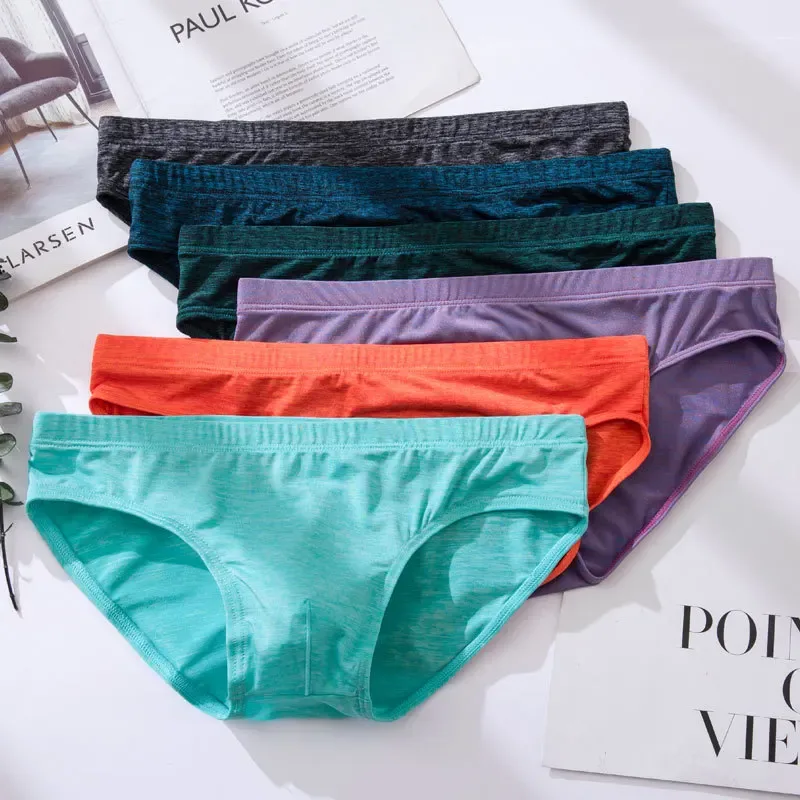 Men's Sexy Brief Ice Silk Elastic Quick Dry Cool Feel Underwear Youth Low-rise U Convex Pouch Sports Panties Comfortable Mankini — image 10