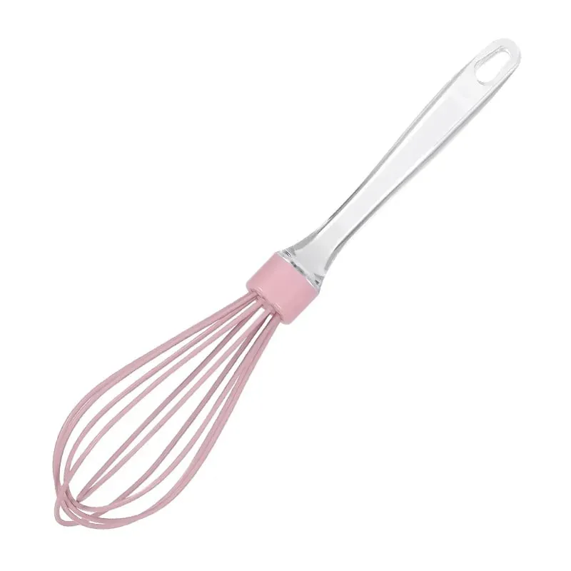1pc 10-inch manual transparent handle silicone egg beater cake cream mixer egg baking gadget — image 13