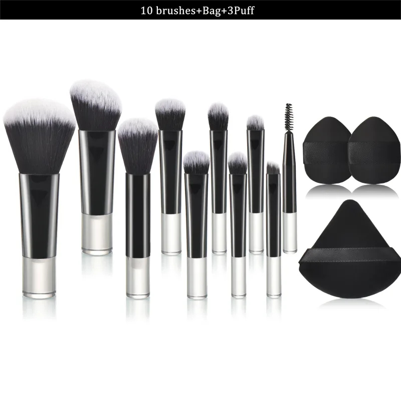 10 Pink Mini Makeup Brush Travel Portable Makeup Tool Makeup Puff - Palm Brush Professional Makeup Tool Set — image 10