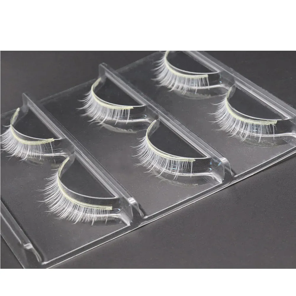 Hot 3pair White Eyelashes Makeup Natural Long Eyelashes Extension Cross Strip False Eye Lashes Beauty Makeup Tools — image 2