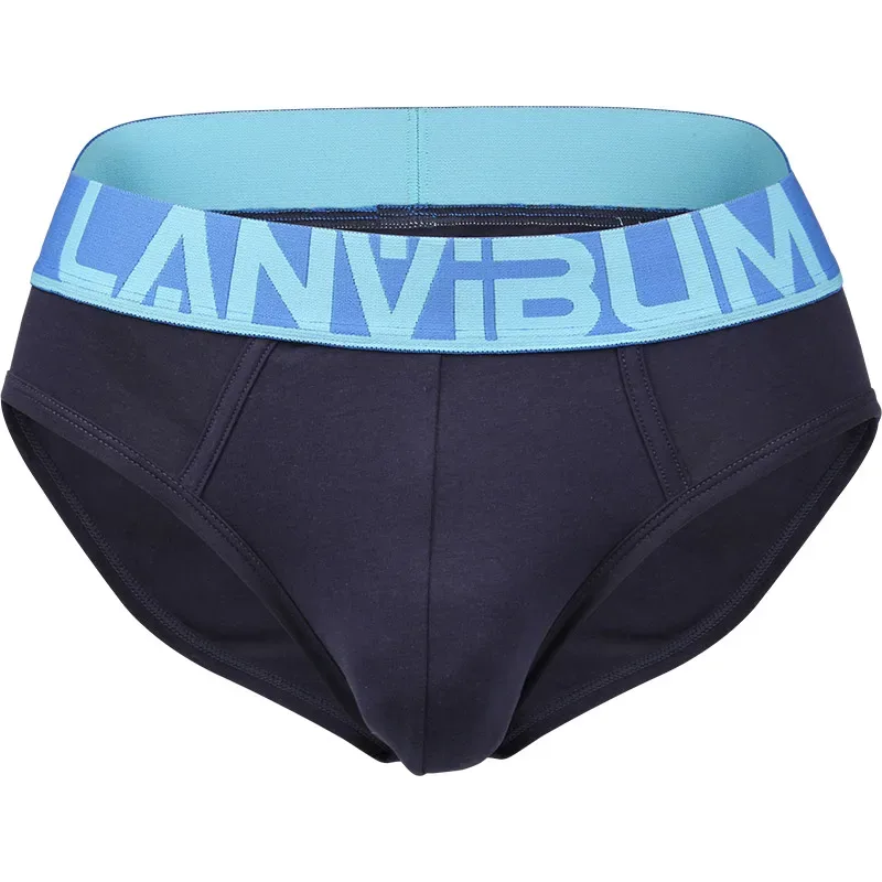 LM644 Summer Men's Briefs Colorful Bright Ribs Cotton Mid-waist Simple Comfortable Breathable U-bullet Bag Soft Youth Underwear — image 20