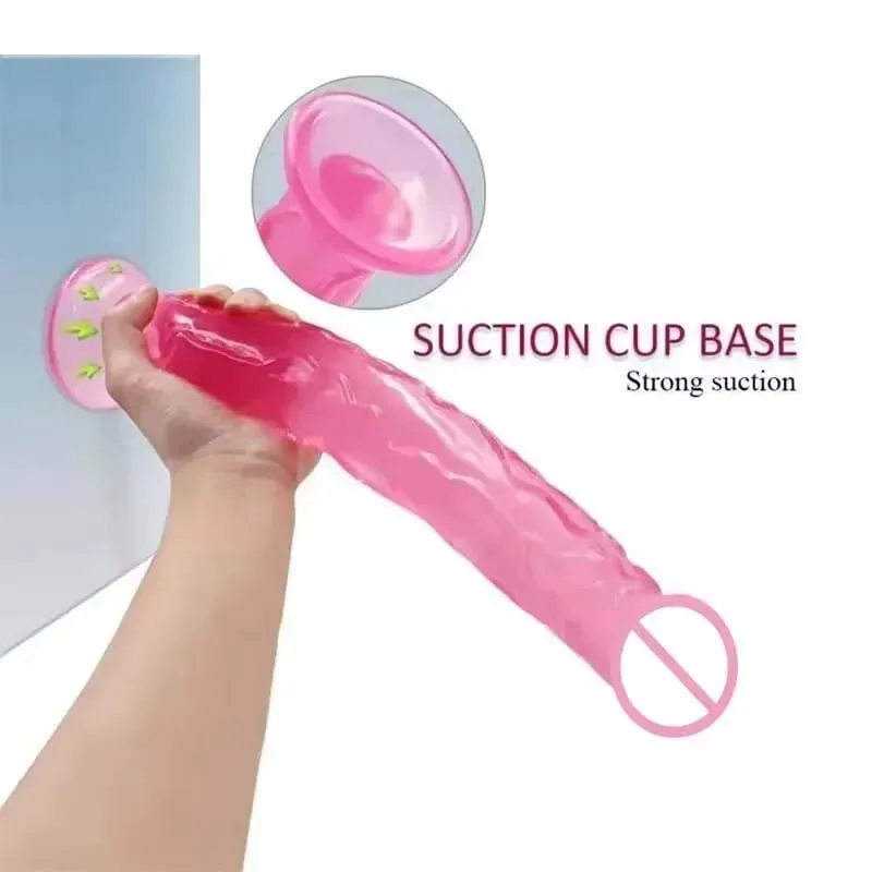 Pink Soft Realistic Dildo With Suction Cup Gode Consolador Big Penis Silicone Anal Adult Sex Toys Dilldo Plugs For Women Lesbian — image 2
