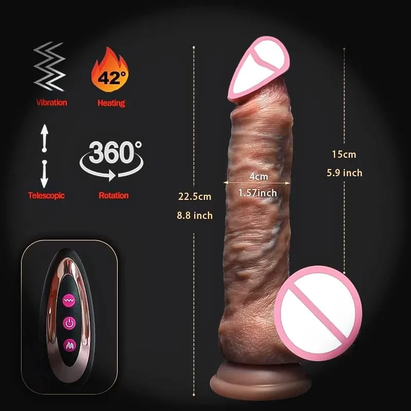 Telescopic Vibrator Dildo Heating Realistic Big Penis Female Vagina Massager Anal Plug Masturbator Sexy Adult Sex Toys For Women