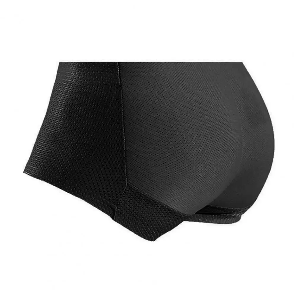 Men Underpants Butt Lifted See-through Hollow Out Breathable Thick Fake Butt High Elastic Solid Color Men Boxers Underwear — image 1
