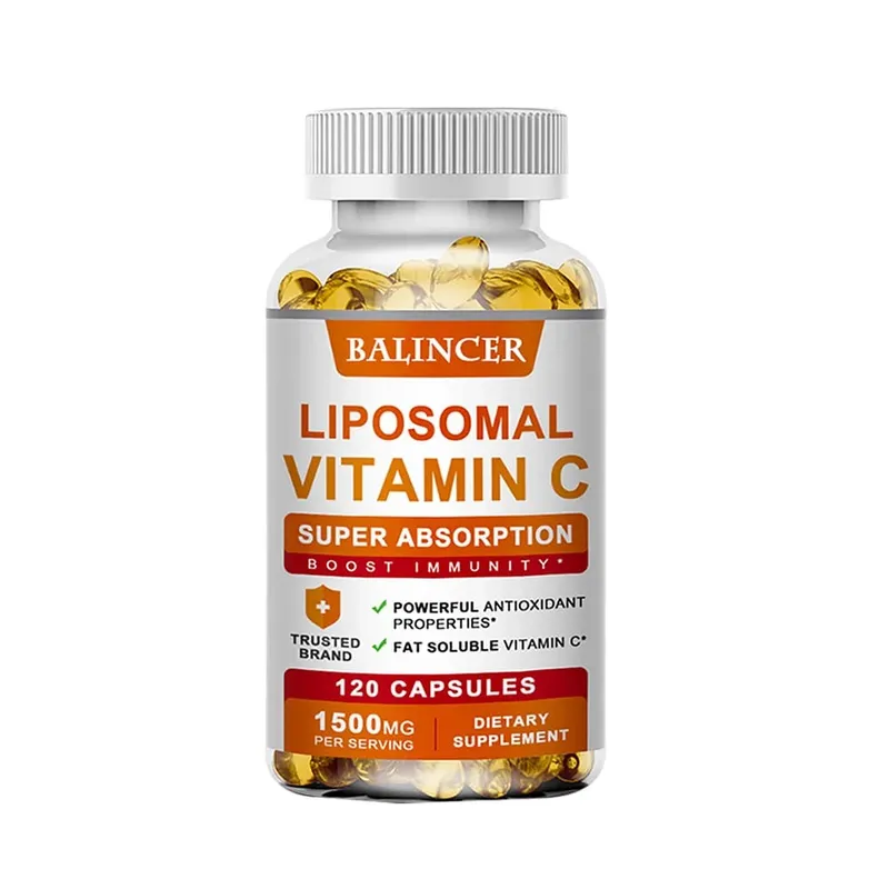 Vitamina C lipossomal 1500 mg de alta absorção, ácido ascórbico solúvel em gordura, suporte imunológico, reforço de colágeno e suplemento antioxidante