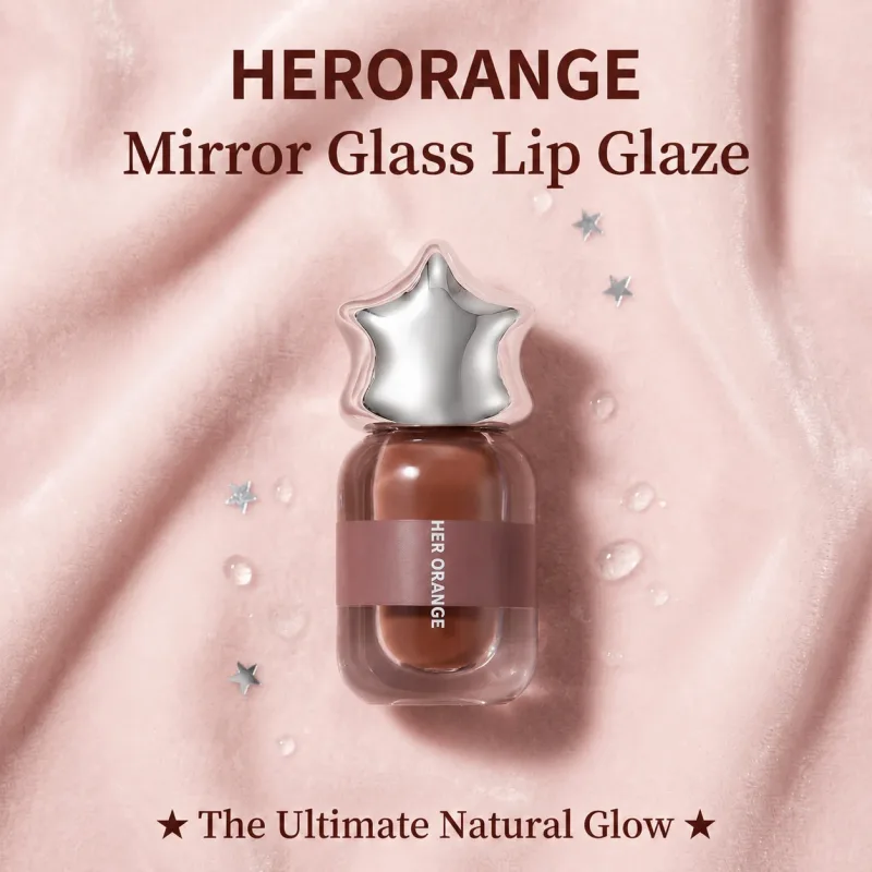 Herorange Glossy Lip Watery Mirror Finish Hydrating Sheer Lip Tint Youthful Nude Makeup — image 6