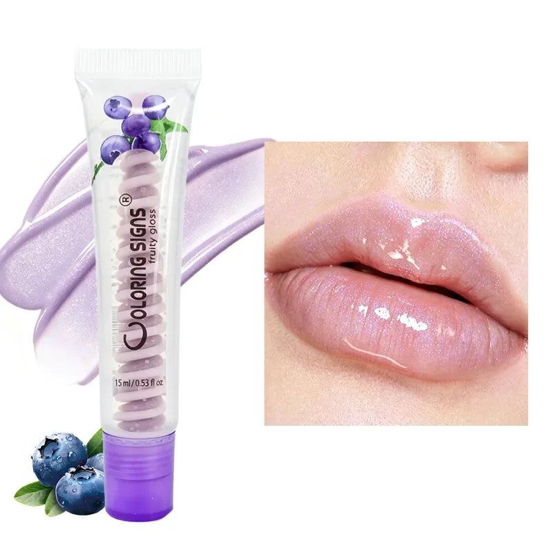 Fruity Lip Gloss Strawberry Blueberry Shiny Lip Oil Moisturizing Plumping Shimmer Lip Makeup Hydrating LipstickFor Girls — image 8