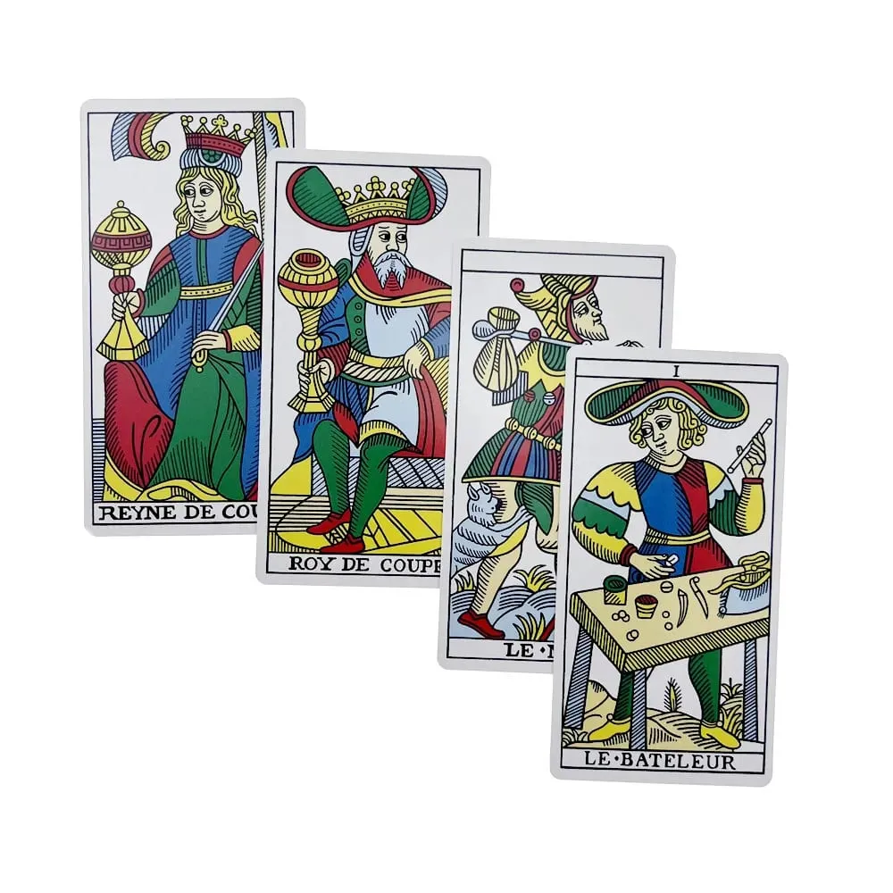 12x6.5cm Marseille Tarot Deck 78Pcs Full English Version Magic Tarot Board Game Universal Tarot Cards with Paper Instruction — image 4