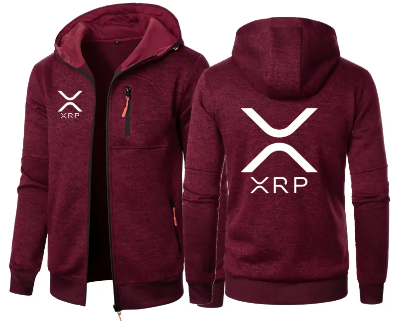Cryptocurrency Ripple XRP Men's Hoodies Jacquard Sweatshirt Zipper Hooded Sweatshirt Men Clothing Sportswear Casual Jacket — image 3