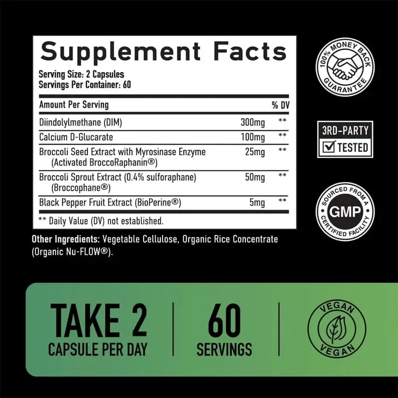 DIM Capsules - Support Fat Metabolism Increase lean Muscle Increase Muscle Strength Improve Athletic Performance — image 2