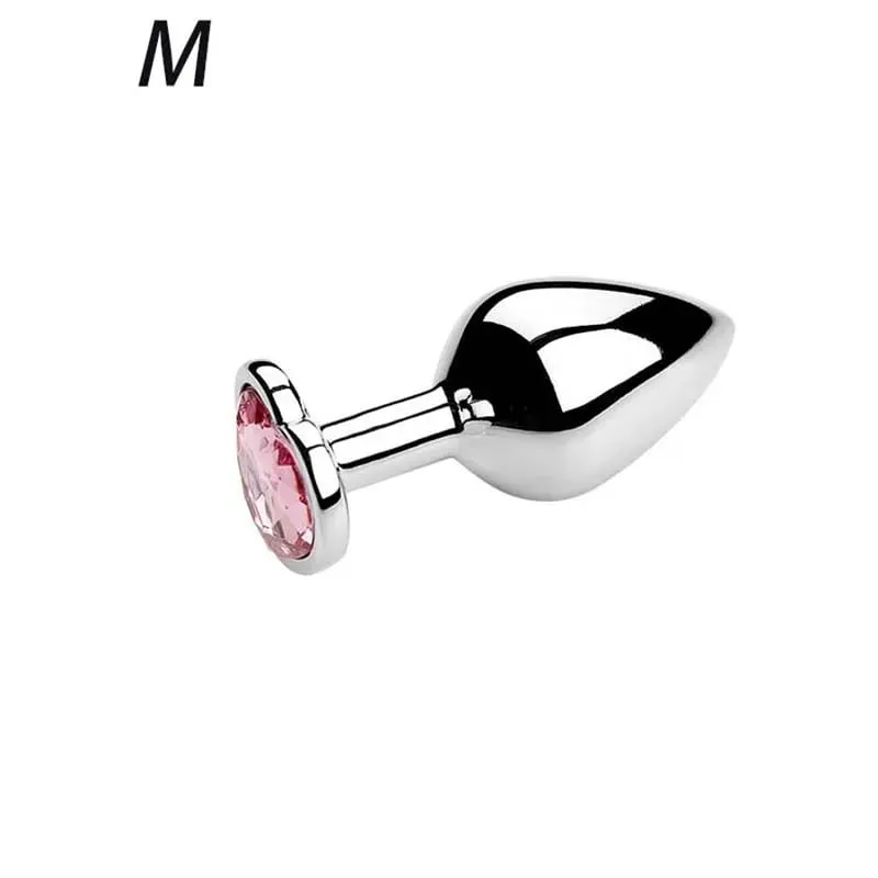 5 Sizes Stainless Steel Crystal Heart Anal Plug Removable Butt Plug Stimulator Prostate Massager Anal Sex Toys Dildos