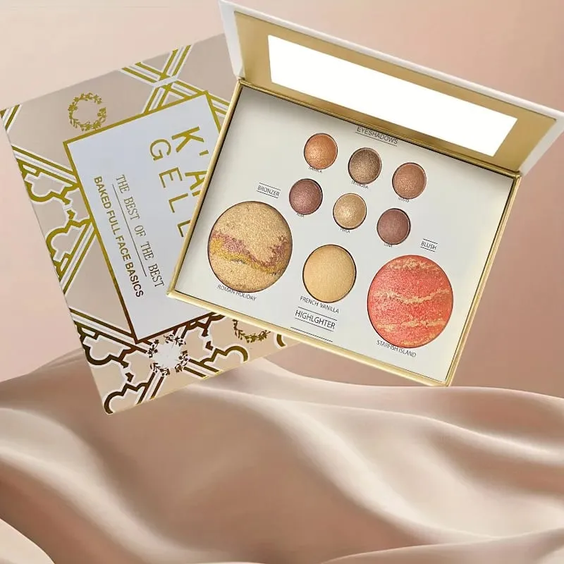 Tuscan Dreams Holiday Baked Starter Kit (4PC)-- Full Face Makeup Palette Foundation with Limited Edition Brushes