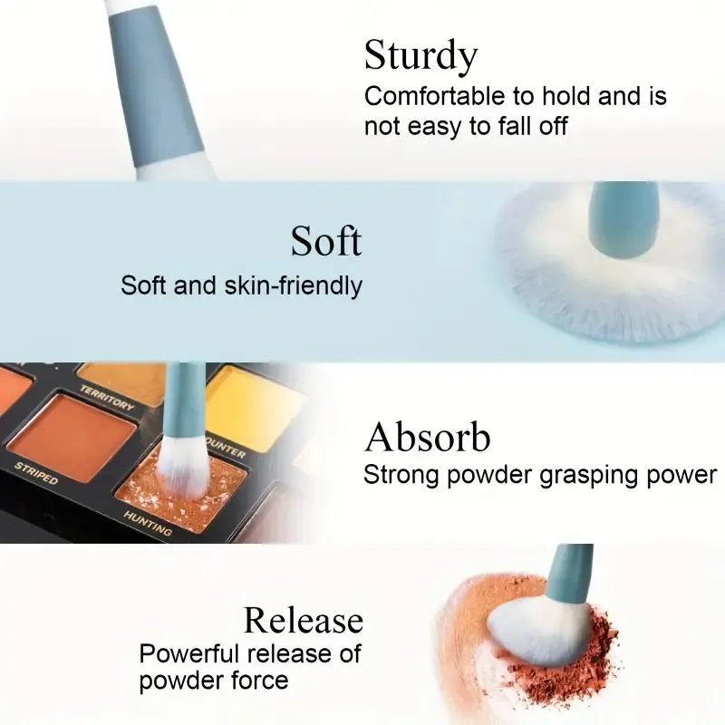 12 st Professionell Makeup Borste Set Premium Synthetic Foundation Concealer Powder Ögonskugga Blush Borstar Hygieniska skönhetsverktyg — image 3