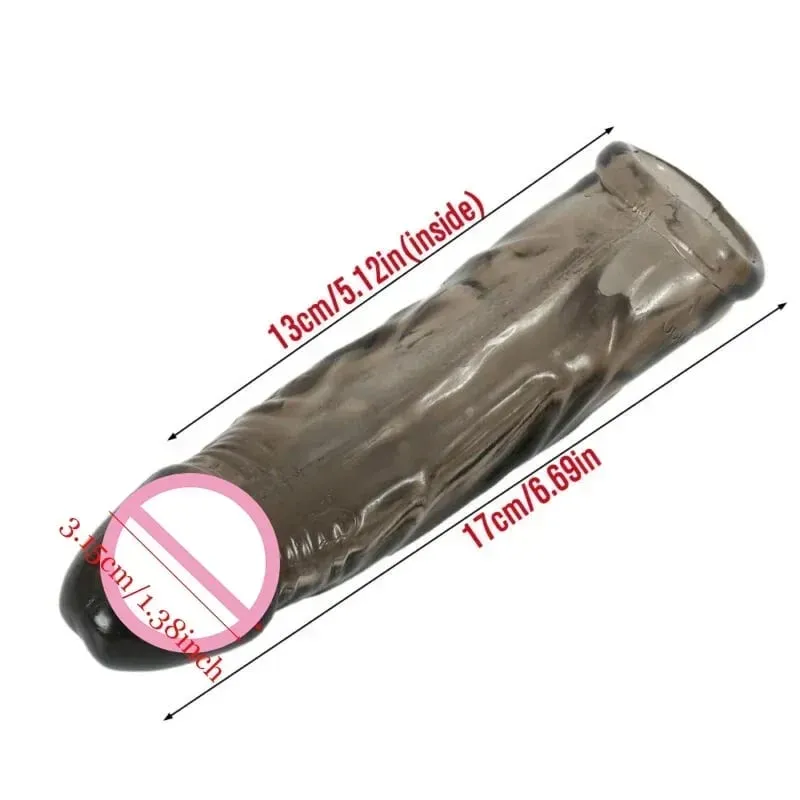 3 Colors Penis Sheath Extender Sleeve Enlarger Stretch Enhancer Delay Ejaculation Sex Toys For Men Reusable Condom Cock Ring — image 6