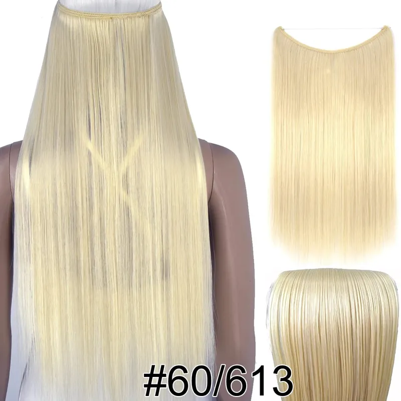 Synthetic Heat Resistant Hair Silky Straight Elasticity Invisible Wire Hair Extensions 8006 — image 32