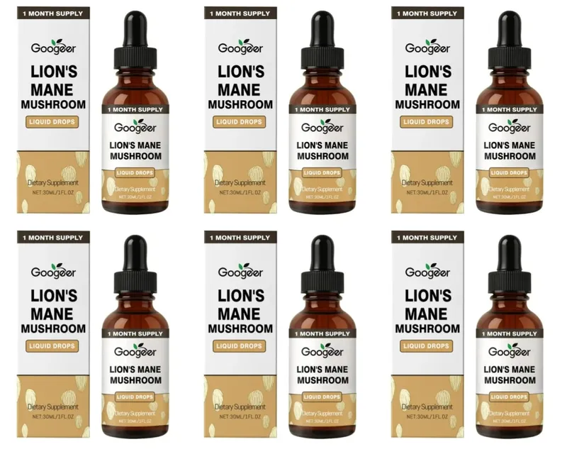 Googeer Lion's Mane Mushroom Liquid Drops الذاكرة ودعم التركيز للوضوح المعرفي والرشاقة العقلية خالية من الكحول 30 مل — image 10