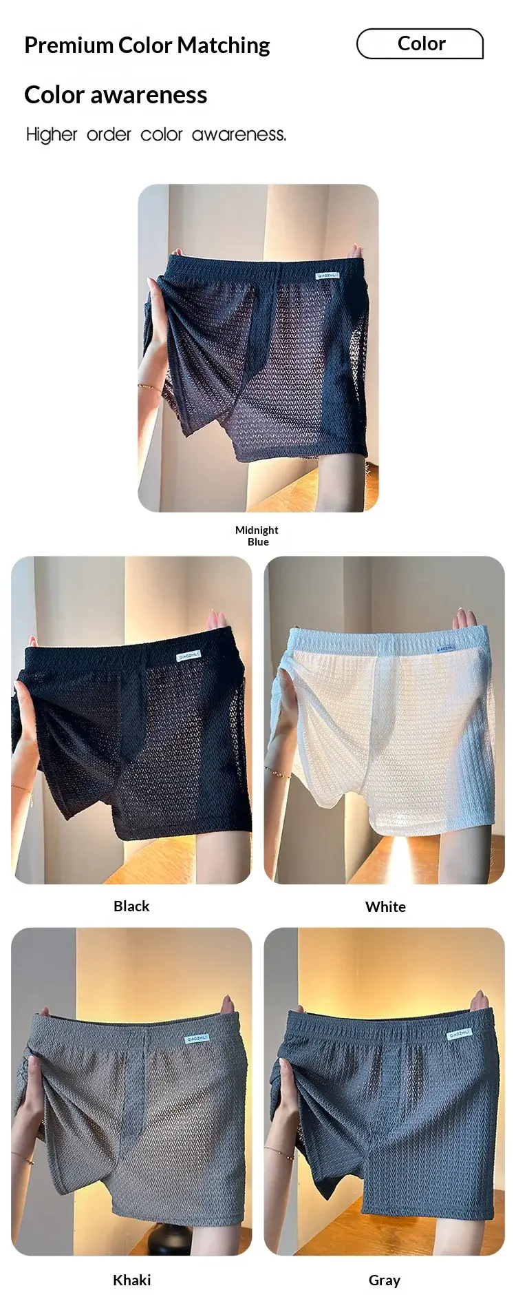 Celana Pendek Boxer Jacquard Sutra Es Pria Baru, Longgar dan Bernapas, Ukuran Besar, Potongan Persegi, Pakaian Dalam Pria Sederhana Kasual Rumah
